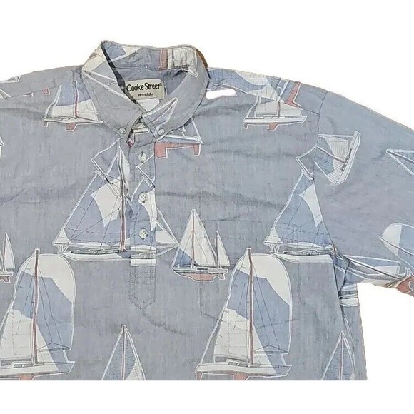 Large Aloha Shirt *Rare* Vintage Cooke Street Half Button Up Honolulu, Hawaii - Picture 1 of 10